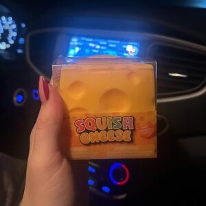 Squish Cheese Squeeze Toy - Yellow